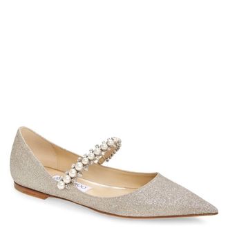 Jimmy Choo London Baily Pointed-Toe Ballerina Flats, Brand Size 34 ( US Size 4 )