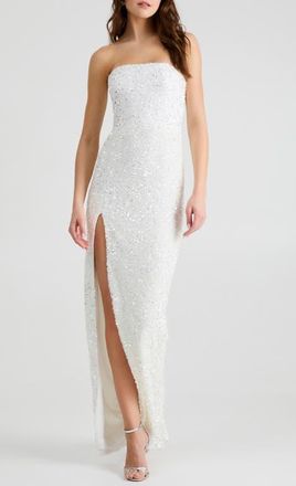 Helsi Lola Sequin Strapless Column Gown in White at Nordstrom, Size X-Small