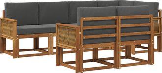 vidaXL Conjunto De Sof&aacute;s De Exterior 7 Uds. Natural Y Antracita Vidaxl