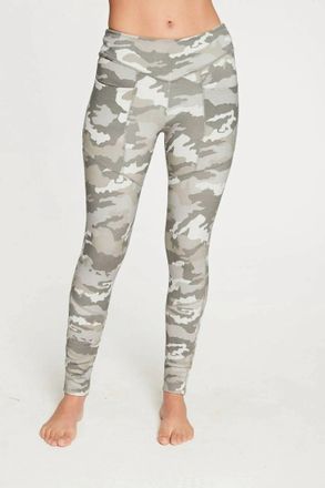 Chaser Quadrablend Paneled Rib Legging In Camo Print