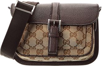 Gucci Super Mini Gg Canvas & Leather Shoulder Bag
