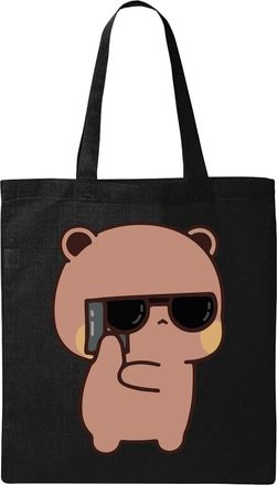 Generic Bubu Dudu Special Agent Natural Ecological Cotton Tote Bag Black