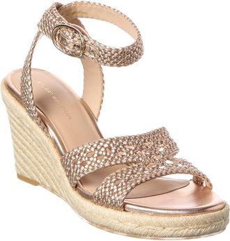 Stuart Weitzman Briar Leather Espadrille Wedge
