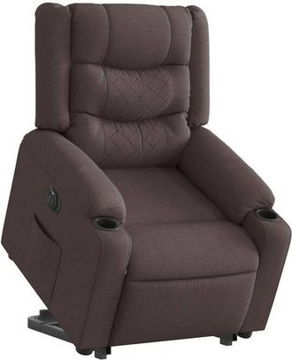 vidaXL Vidaxl - Sill&oacute;n El&eacute;ctrico Reclinable Elevable De Tela Marr&oacute;n Oscuro