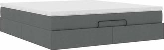 vidaXL Vidaxl - Estructura Cama Otomana Colch&oacute;n Tela Gris Oscuro 160x200 Cm