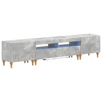 vidaXL Conjunto De 3 Muebles Para Tv Con Led Gris Hormig&oacute;n Vidaxl