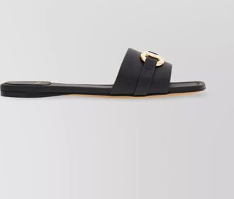 Ferragamo calfskin gancini slide sandals