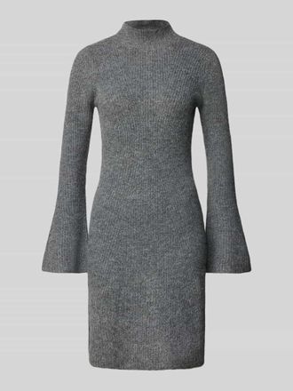 Noisy May Minikleid mit geripptem Stehkragen in Mittelgrau, Größe XL