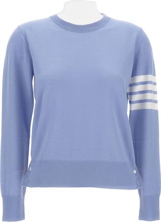 Thom Browne Relaxed Fit Pullover With 4-Bar Stripe Details
