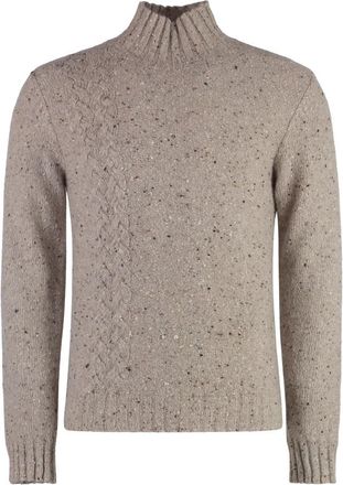 Malo Heather Cashmere Turtleneck Sweater - Heren - Cashmere truien - Beige - XL - Leer - Truien & Vesten