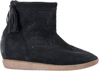 Isabel Marant Womens Suede Basley Tassel-Embellished Wedge Ankle Boot (Authentic Pre-Loved)