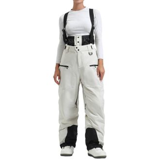 Generic Womens Snow Pants Ski Bibs Baggy Snowboard Pants Winter Warm Snowpants Waterproof Windproof Insulated Clothes Womens Snow Bibs White