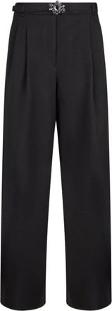 Liu Jo Palazzo Broek met Riem - Dames - Wijde Broeken - Zwart - S - Polyester - Broeken