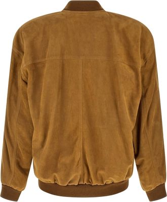 Saint Laurent Mens Brown Lamb Leather Jacket Clothing