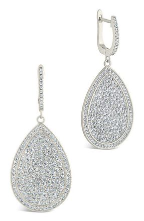 Sterling Forever Selma Cubic Zirconia Teardrop Earrings in Silver at Nordstrom