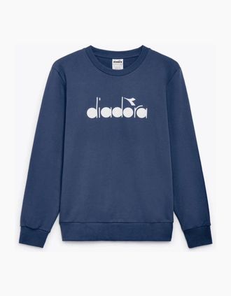 Diadora Mens Diadora Sweatshirt Crew Logo Blue Denim - Size: 42