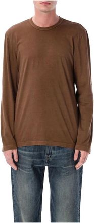 James Perse Long Sleeve Crew Neck - Heren - Longsleeves - Bruin - M - Katoen - Tops