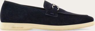 Ferragamo Men Casual loafer with Gancini ornament Blue Size 10.5