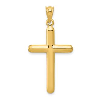Diamond2Deal 14k Yellow Gold Polished Cross Pendant