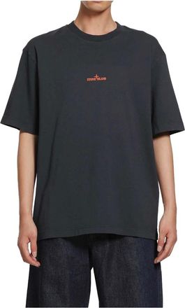 Stone Island Tops, Heren, Blauw, S, Katoen, SS T-Shirt