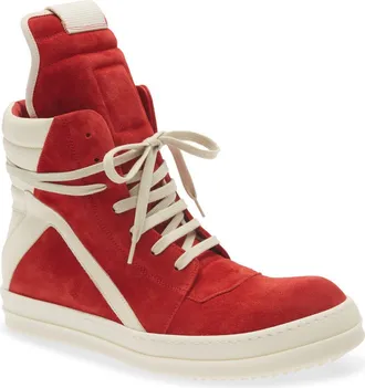 Rick Owens Geobasket High Top Sneaker in Carnelian/milk/milk at Nordstrom, Size 44