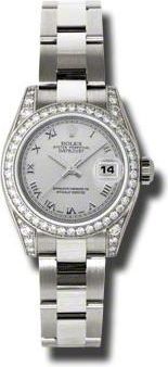 Rolex Lady Datejust 26 Silver Dial 18K White Gold Oyster Bracelet Automatic Watch 179159SRO