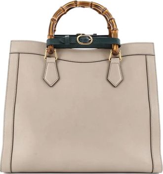 Gucci Diana NM Bamboo Handle Leather Medium tote bag - Beige