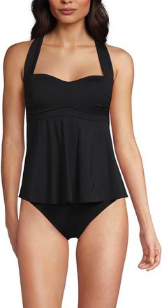 Lands End Sweetheart Fauxkini One Piece in Black at Nordstrom, Size 10