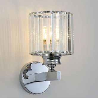 OEM Aplique De Pared De Cristal Plateado E27, Adecuado Para La Iluminaci&oacute;n De Dormitorios Y Comedores (redondo Plateado)