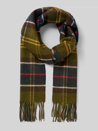 Barbour Schal mit Woll-Anteil Modell YAXLEY in Oliv, Gr&ouml;&szlig;e 1