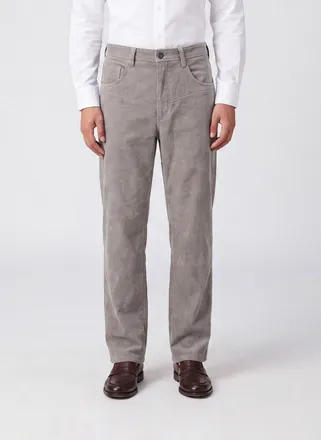 Ziggy Chen Jeans wide leg a cinque tasche in denim di cotone e lino