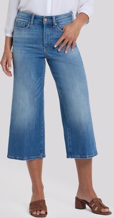 NYDJ Brigitte High Waist Wide Leg Capri Jeans in Pacifica at Nordstrom, Size 18
