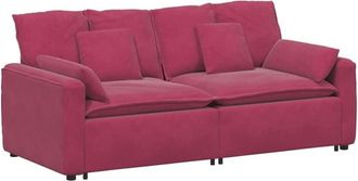 vidaXL Vidaxl - Divano Modulare con Cuscini Rosso Vino