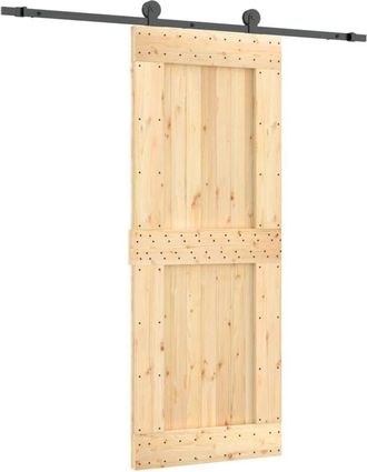vidaXL Puerta Corredera Con Herrajes Madera Maciza De Pino 80x210 Cm Vidaxl