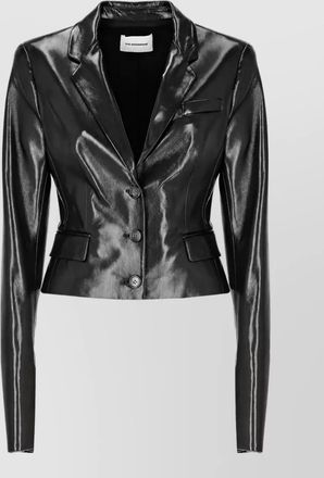 Andamane leather single-breasted coat
