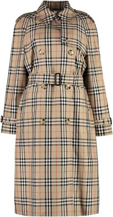 Burberry Beige Check Trench Coat