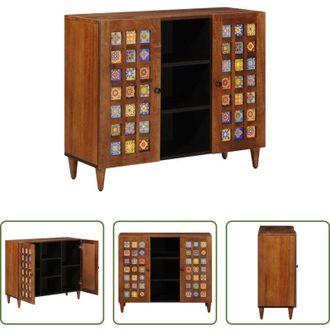 vidaXL Credenza moderna - Credenza Noce 90 x 33,5 x 75 cm Legno di mango massello