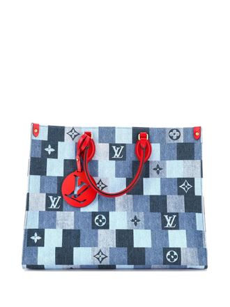Louis Vuitton OnTheGo Damier and Monogram Patchwork Denim GM tote bag - Blue