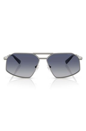 Michael Kors 60mm Irregular Sunglasses in Shiny Gunmetal /Blue Gradient at Nordstrom