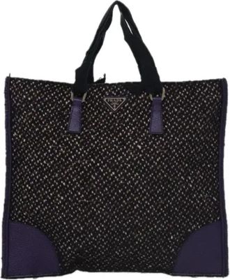 Prada Pre-owned Wool handbags - Dames - Vintage Handtas - Paars - ONE Size - Wol - Vintage