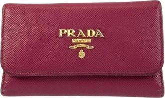Prada Pre-owned Saffiano Leren Sleuteletui - Dames - Vintage Accessoires - Roze - ONE Size - Leer - Vintage