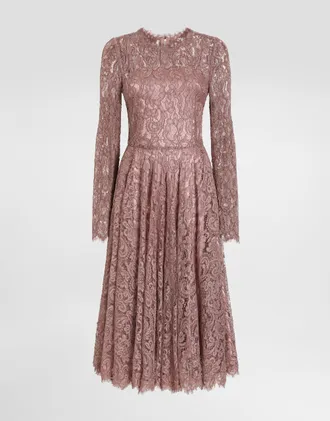 Dolce & Gabbana Lace Dress - Woman Dresses Lilac 38