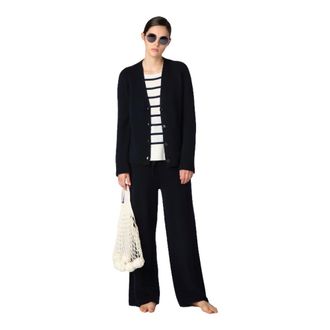 Sminfinity Cardigan a trecce in cashmere - - Knitwear - Donna - Nero - M