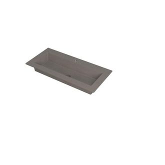 Bernacchini Kraft wastafel - 100x45x1cm - 1 wasbak - 1 kraangat - Quartz beton