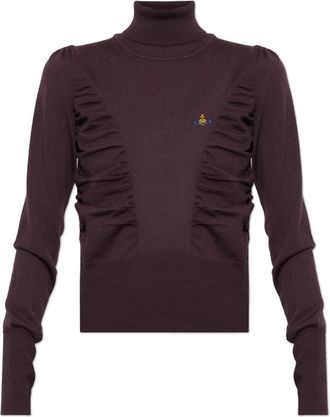 Vivienne Westwood Wool Turtleneck Pamela - Dames - Coltruien - Paars - L - Wol - Truien & Vesten