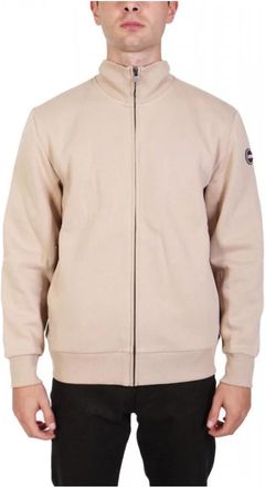 Colmar Sweatshirt met volledige rits en capuchon - Heren - Vesten met rits - Beige - XL - Katoen - Hoodies & sweatvesten
