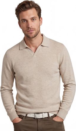 Profuomo polo lange mouw Profuomo beige