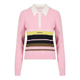 Iceberg Polo met patroon - Dames - V-hals truien - Veelkleurig - S - Katoen - Truien & Vesten