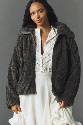 Pilcro Textured Faux Fur Jacket