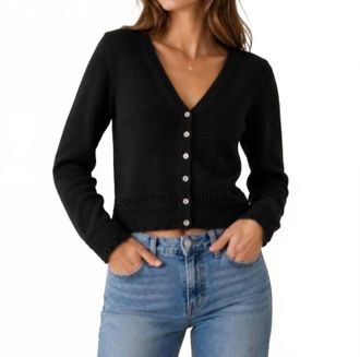 Autumn Cashmere Scallop Edge Cardigan In Black